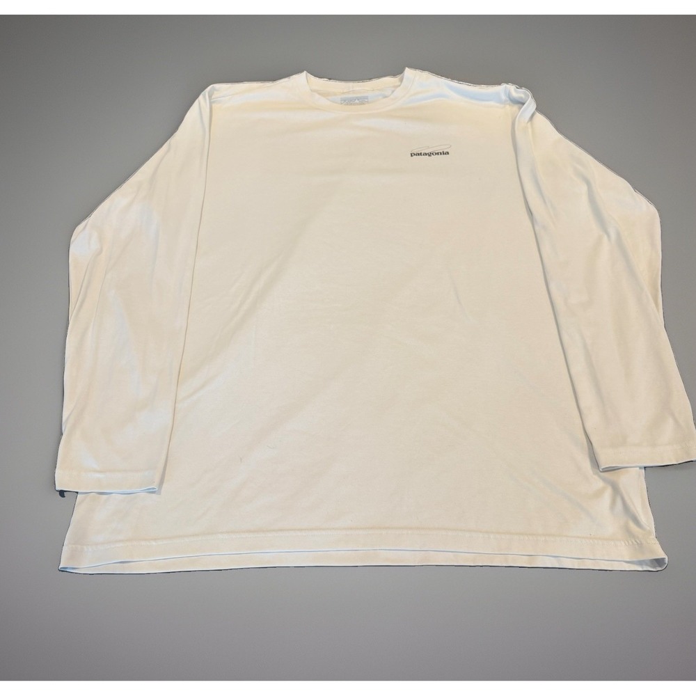 Patagonia Graphic Tech Fish Tee Performance Stretch Outdoors Men XXL White